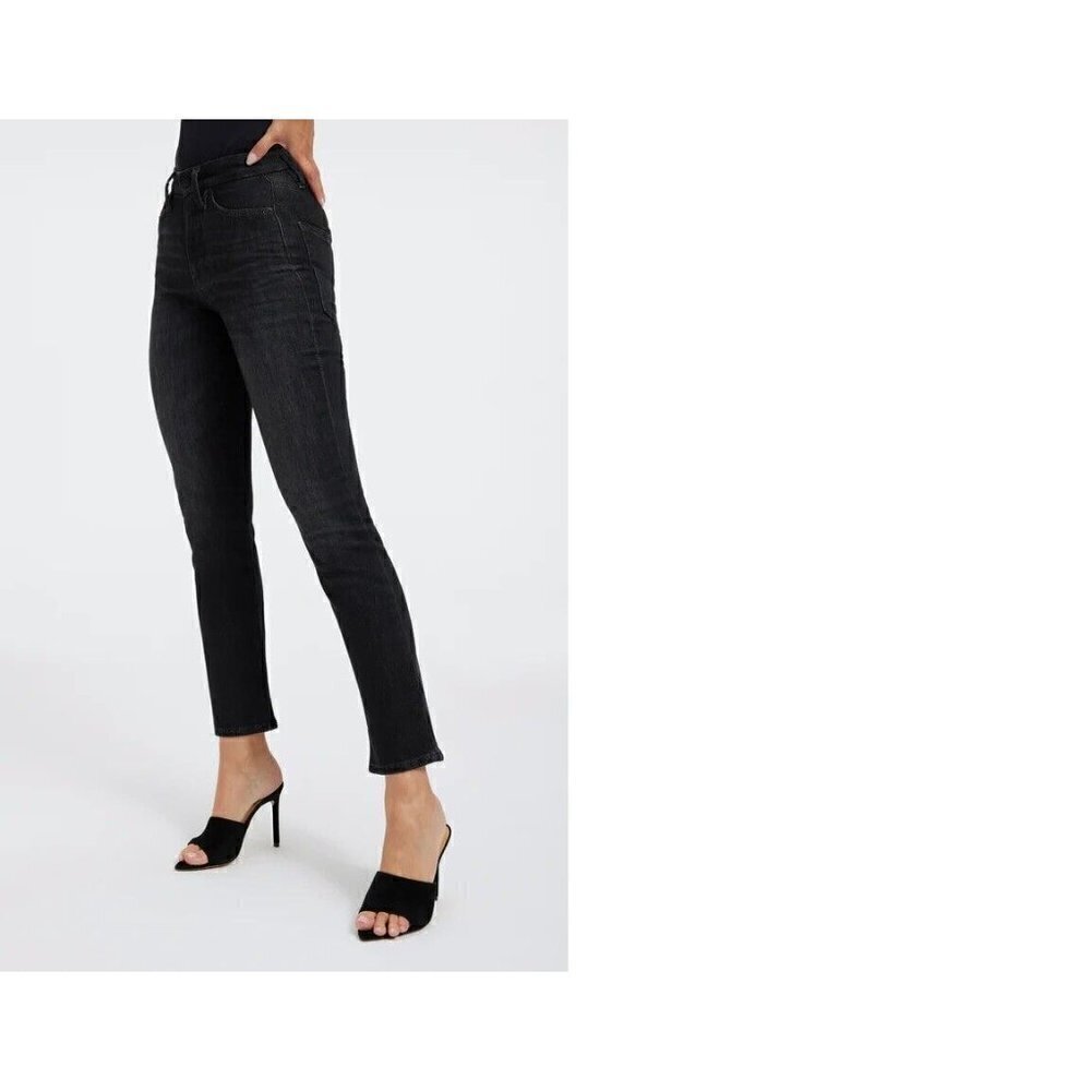 Good American Black Denim Good Legs Straight Cashmere Jeans - Picture 16 of 16
